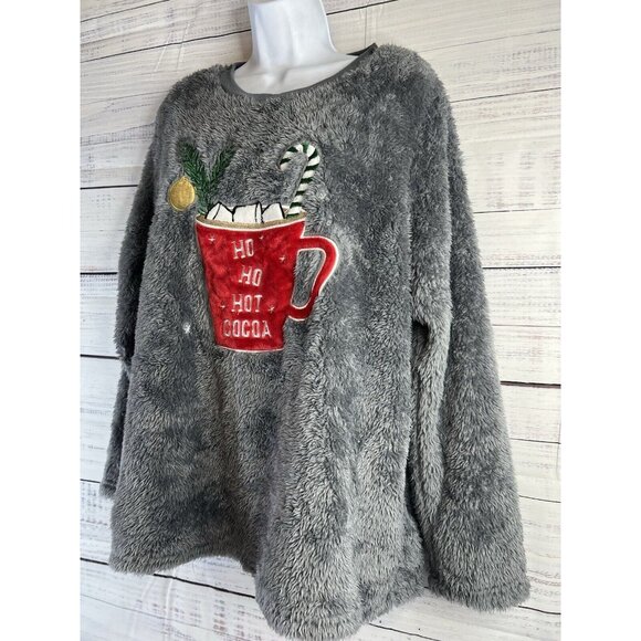 Secret Treasures Women's Plush Cocoa Holiday Christmas Pajama Top Size XL - Picture 4 of 9